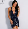 Missord 2022 Sexy Off Shoulder Backless Cross Dresses Female Latex Solid Color Elegant Party Dress FT8895
