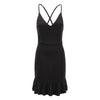 Red Black Sexy Backless Lace Up Deep V-neck Spaghetti Strap Ruffle Bodycon Mini Women Dresses 2022 Summer Style Vestidos