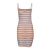 Sexy Striped Summer Women Dress Mini Slim Robe Female Clothing Spaghetti Strap Sexy Back Bow Tie Bandage Dresses