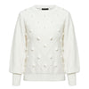 Misswim Elegant pompon white sweater women invierno 2019 Lantern sleeve knitted sweater female pullover Ladies jumper Streetwear