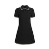 Miu Summer Handmade Beaded A-line Dress Little Black Dress Doll Collar Dress Female