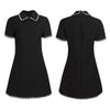 Miu Summer Handmade Beaded A-line Dress Little Black Dress Doll Collar Dress Female