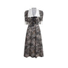 Miu Summer Retro Tea Break Platycodon Floral Dress Puff Sleeve Beach Vacation Long Dress Women