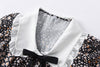 Miu Summer Retro Tea Break Platycodon Floral Dress Puff Sleeve Beach Vacation Long Dress Women