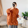 Miyake Pleated Dress Top 2022 Autumn Winter Diamond Pleated Loose Large size Bat Sleeve Long Top