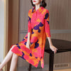 Miyake Pleated Rose Dress Fall 2022 Winter Loose Plus Size Button Dress  Aesthetic Vintage Indie Clothes