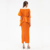 Miyake Pleated High Dress Sets 3D Appliques Flower Plus Size Cloak Sling Dress Original Designer Aesthetic Clothes