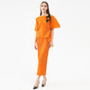 Miyake Pleated High Dress Sets 3D Appliques Flower Plus Size Cloak Sling Dress Original Designer Aesthetic Clothes