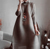 Miyake Pleated Vintage Dress Fall 2022 Winter Turtleneck Plus Size High Aesthetic Designer Women Abayas Elegant Clothing