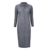 Miyake Pleated Women Blazer Dress Fall 2023 Winter Temperament Shirt Long Blazer Korean Style Coats