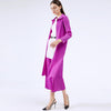 Miyake Pleated Women Blazer Dress Fall 2023 Winter Temperament Shirt Long Blazer Korean Style Coats