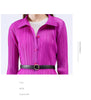 Miyake Pleated Women Blazer Dress Fall 2023 Winter Temperament Shirt Long Blazer Korean Style Coats
