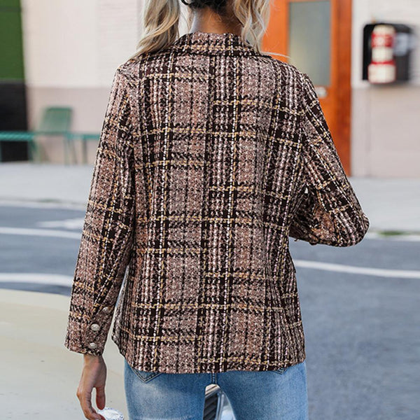 Modern Office Ladies Blazer Turn-down Collar Versatile Office Lady Double Breasted Suit Jacket  Suit Jacket    Blazer Coat