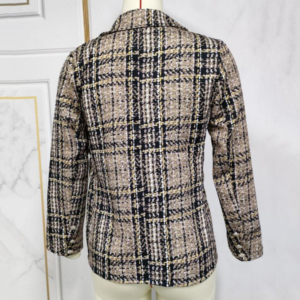 Modern Office Lady Double Breasted Suit Jacket Small Suit Coat Versatile  Fine Sewing Crafts