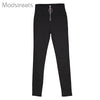 Thin Legging Women High Waist Leggings Skinny Ankle-Length Zipper Push up Slim Pants Women Bottom Wear Black Leggings