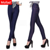 Winter Leggings Women Thicken Warm Pencil Pants Fleeces Inside Faux Denim Trousers 5xl large Size Leggings