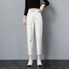 Mom Jeans Fall High-waist Cotton Stretch Ladies Off White Harem Denim Pants Vintage Y2k 90s Aesthetic Cargo Trousers Straigh