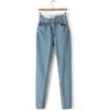 Mom Jeans Light Blue XS-3XL Plus Size Jeans 2022 Spring Autumn Korean Zipper Pockets Pencil Pants Jeans Feminina