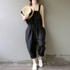 Mori Girl Summer Autumn Plus Size Women Rompers Black Bandage Casual Loose Harem Overalls Cotton Wide Leg Jumpsuits Trousers