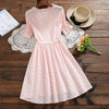 Mori Girl Sweet Summer Women Floral Dress Ruffled Collar Print String Female Vestidos Jacquard Cotton Pink Green Cute Dress