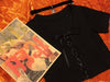 Movie Leon Mathilda Cosplay Suit Black Short Sleeve T-shirt; Green Striped Shorts; Green Coat; Red Knitted Hat; Necklace;Rabbit