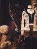 Movie Leon Mathilda Cosplay Suit Black Short Sleeve T-shirt; Green Striped Shorts; Green Coat; Red Knitted Hat; Necklace;Rabbit
