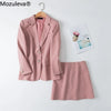 Mozuleva 2022 Spring Ladies Skirt Suits Women Single-breasted Jacket & Pencil Skirt Suits Business 2 Pieces Sets Office Uniform