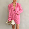 Mozuleva 2023 Chic Loose Light Pink Women Blazer Autumn Spring Single Buttons Female Oversized Suit Jacket Full Sleeve Outwear