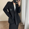 Mozuleva 2023 Women Chic Loose Plaid Blazer Autumn Single Breasted Female OL Suit Jacket Full Sleeve Outwear Korean Y2K Blazer