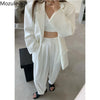 Mozuleva Elegant Women Chic 3 Pieces Set Long Sleeve Suit Jackets & Camisole & Mini Skirt & Pant 2022 Autumn Ladies Solid  Suits