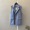 Mozuleva 2022 Office Ladies Simply Sleeveless Single Breasted Blazer Vest Women Casual Suit Jacket Quality Outwear Tops
