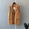Mozuleva 2022 Office Ladies Simply Sleeveless Single Breasted Blazer Vest Women Casual Suit Jacket Quality Outwear Tops