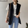 Mozuleva 2022 Office Ladies Simply Sleeveless Single Breasted Blazer Vest Women Casual Suit Jacket Quality Outwear Tops