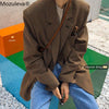 Mozuleva Retro Women Plaid Blazers Jackets Work Office Lady Suit Slim Single Breasted Business Oversized Blazer Coat Talever