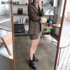 Mozuleva Two-piece Plaid Blazer Suit Women Single-breasted Jacket & Pencil Skirt Women Skirt Suit Casual Blazer Set 2022 Autumn
