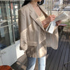 Mozuleva Women Cotton and Linen Suit Blazers 2022 Summer Casual Loose One Button Notched Vintage Pockets Blasic Jacket Tops