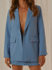 Msfancy Blue 2 Piece Set Women Skirt Blazer Suit Mujer 2023 Spring Elegant Lady Official Outfits