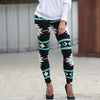 Multi-Color Long Soft Pants Vintage Fashion Women Plus Size Tribal Aztec Print Leggings