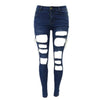 Multi Holes Broken Women Denim Jeans Sexy Ladies Butt Lifting Skinny Denim Jeans High Elastic Wash Denim Pants Full-length