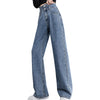 Multi  Pockets  Popular Loose Jeans Thin Denim High Waist Skin-friendly Straight Wide Leg Jeans Women Accessory for Work