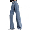 Multi  Pockets  Popular Loose Jeans Thin Denim High Waist Skin-friendly Straight Wide Leg Jeans Women Accessory for Work