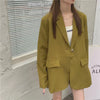 Mustard Green Blazer Korean Version Of Retro Spring And Autumn Clothing 2023 Drape Casual Long-sleeved Suit Top Women