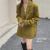 Mustard Green Blazer Korean Version Of Retro Spring And Autumn Clothing 2023 Drape Casual Long-sleeved Suit Top Women