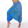 Blue 3D Palazzo Dot Hare Pants Women Vintage Yuga Wide Leg Trousers Casual Loose Botto High Waist Bohemia style