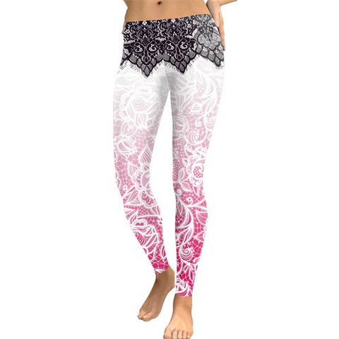 Elegance Vintage Mandala 3D Printed Fitness Leggings For Women Elastic Waist Fashion Jogger Jeggings Workout Leggins