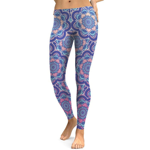 2022 Autumn Women Leggings Fresh Lotus Digital Print Woman Leggins Aztec Round Ombre Fitness Workout Plus Size Legging