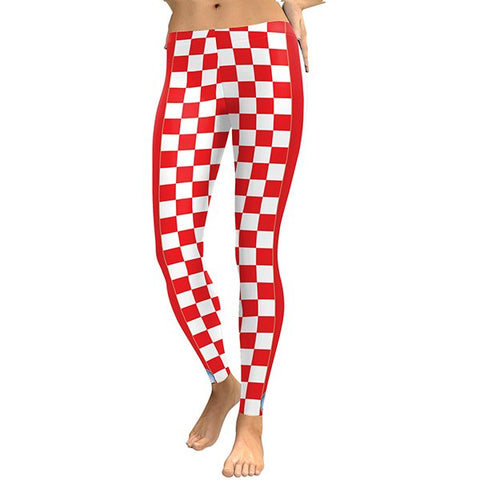 Croatia Summer Women Leggings Geometry Digital Print Leggins Plus Size Elastic Workout Pants Fitness Legging