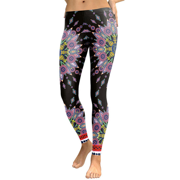 Leggings Women Colorful Mandala Flower Digital Print Woman Leggins Fitness Workout Legging Plus Size Mujer Pants
