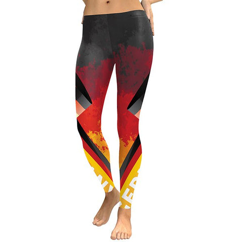 2022 Summer Women Leggings Germany Team Flag Digital Print Leggins Plus Size Hight Waist Elastic Workout pants Legging