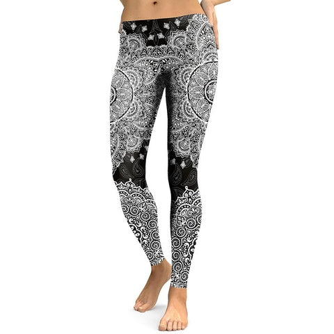2022 Women Leggings Mandala Flower Digital Print Slim Pink Fitness Woman Leggins Workout Plus Size High Waist Pants